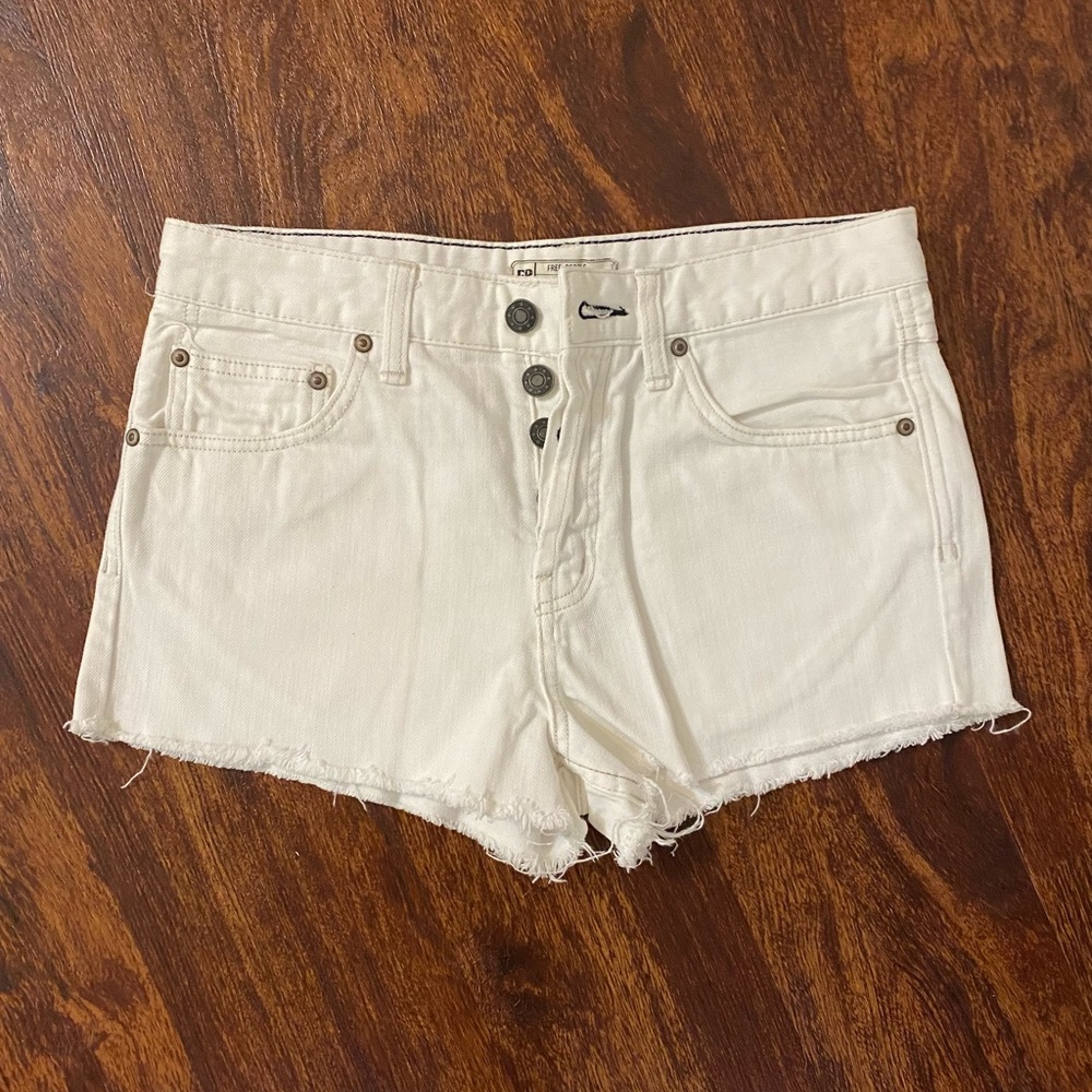 White denim shorts